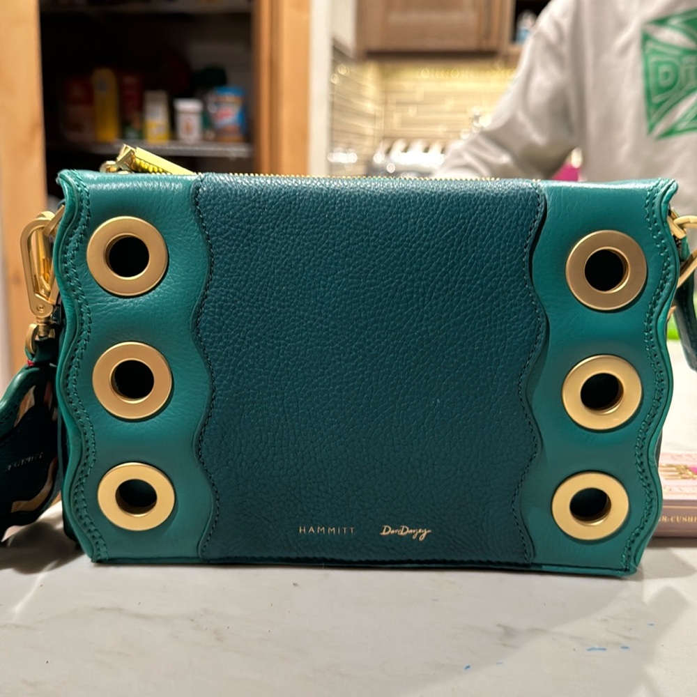 Hammitt Teal and Gold Mini Bag